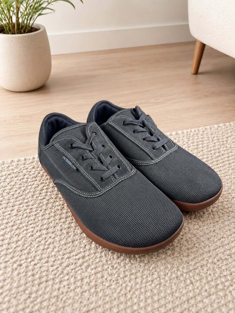 HOBIBEAR Barefoot Shoes Wide Toe Box Minimalist Walking Sneakers Gray EU44